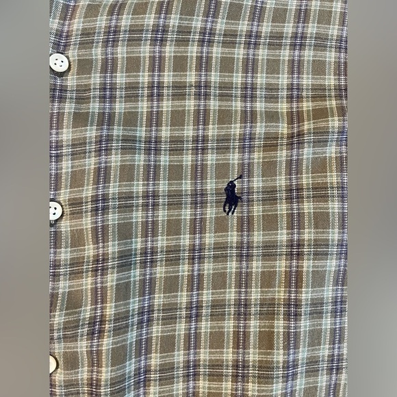 Polo Ralph Lauren Green Button Down Cotton McMeel Shirt L Vintage A25 - Picture 6 of 9